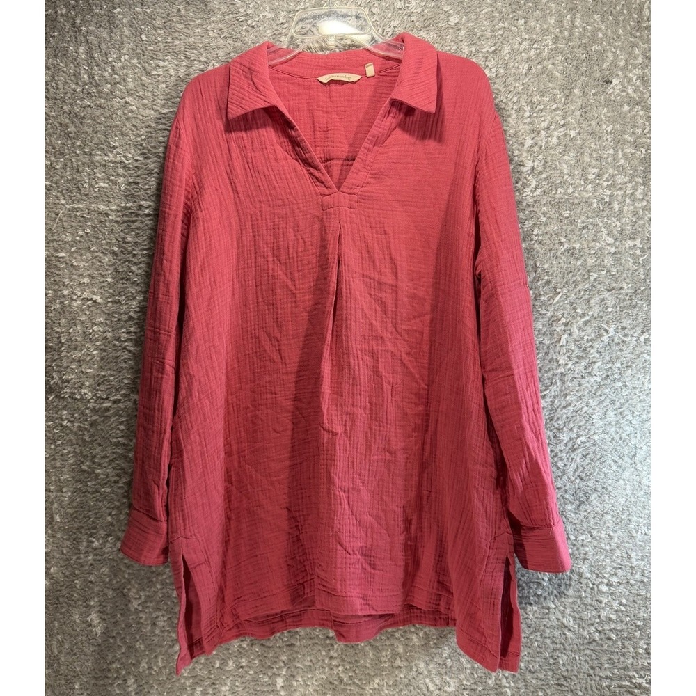Soft Surrounding Gauze Tunic Key Biscayne Top Pink XL Beach Boho Resort
